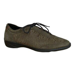 ECCO Women’s 8 Olive Green Nubuck Leather Trainers Sneaker Walking Comfort Shoe